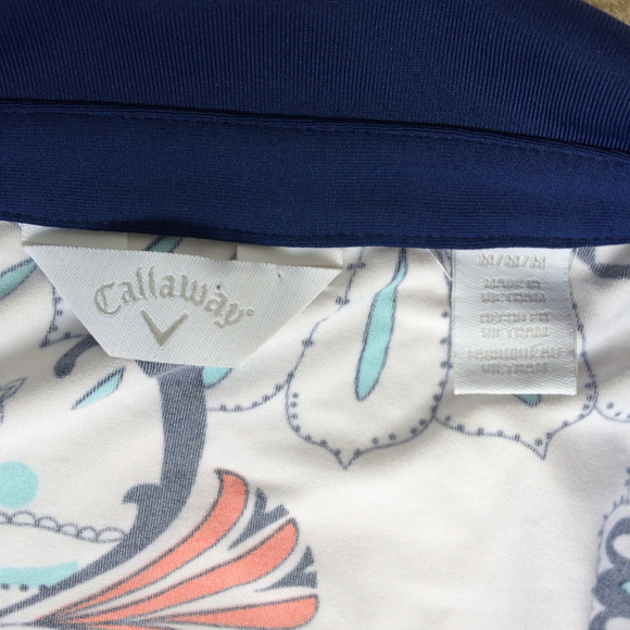 Callaway White Navy Floral Golf Polo Shirt M - Picture 5 of 5